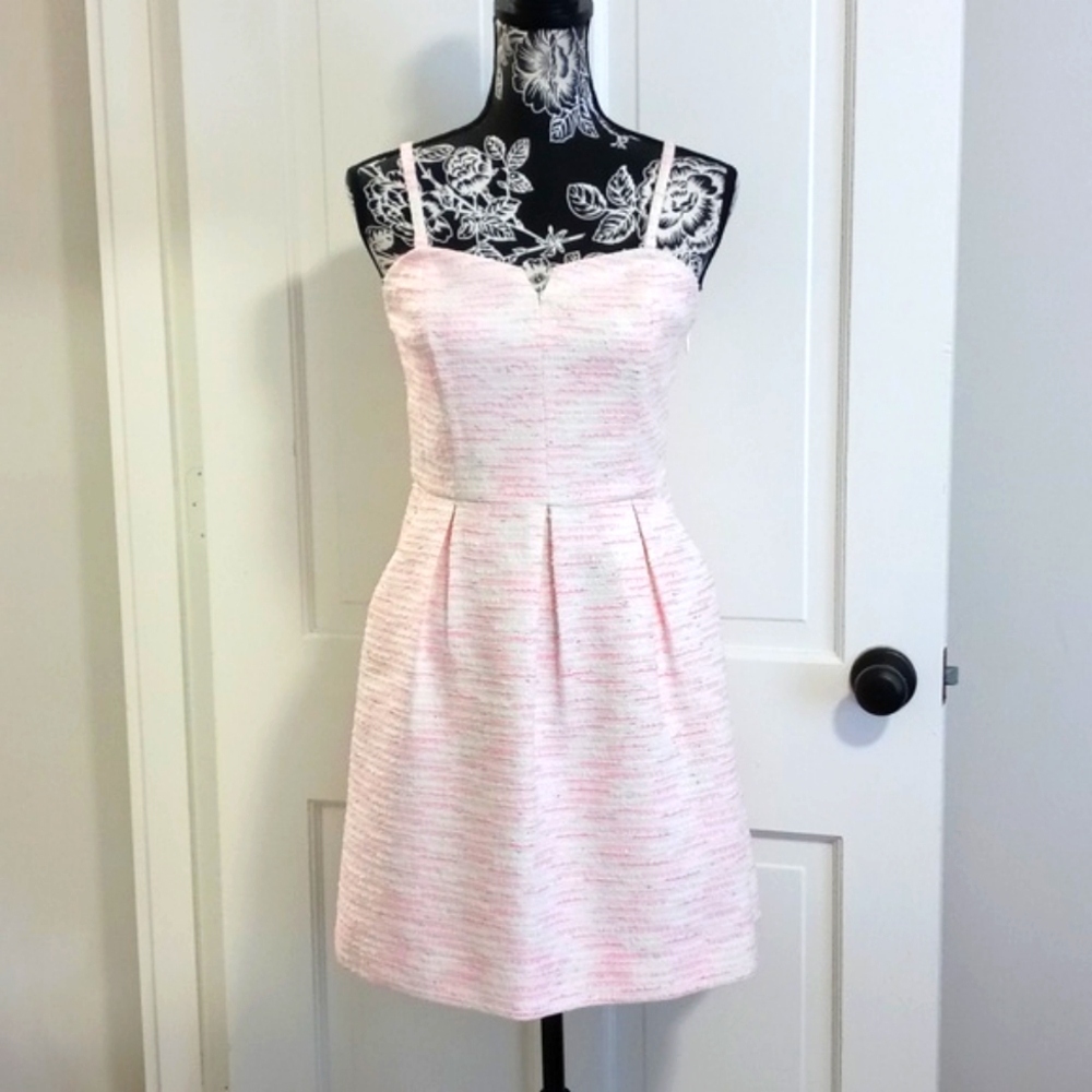 🆕️ 💗Moulinette Soeurs (Anthro)💗 - Pink/White Convertible Tweed Dress
